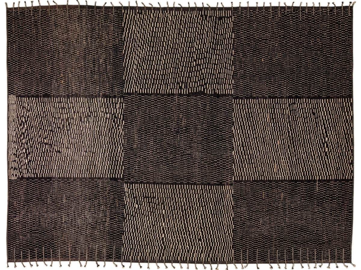 Modern Moroccan Boho Wool Rug 14 X 19