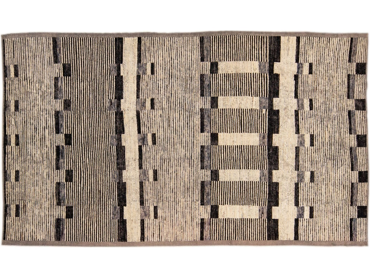 Modern Moroccan Boho Wool Rug 8 X 15