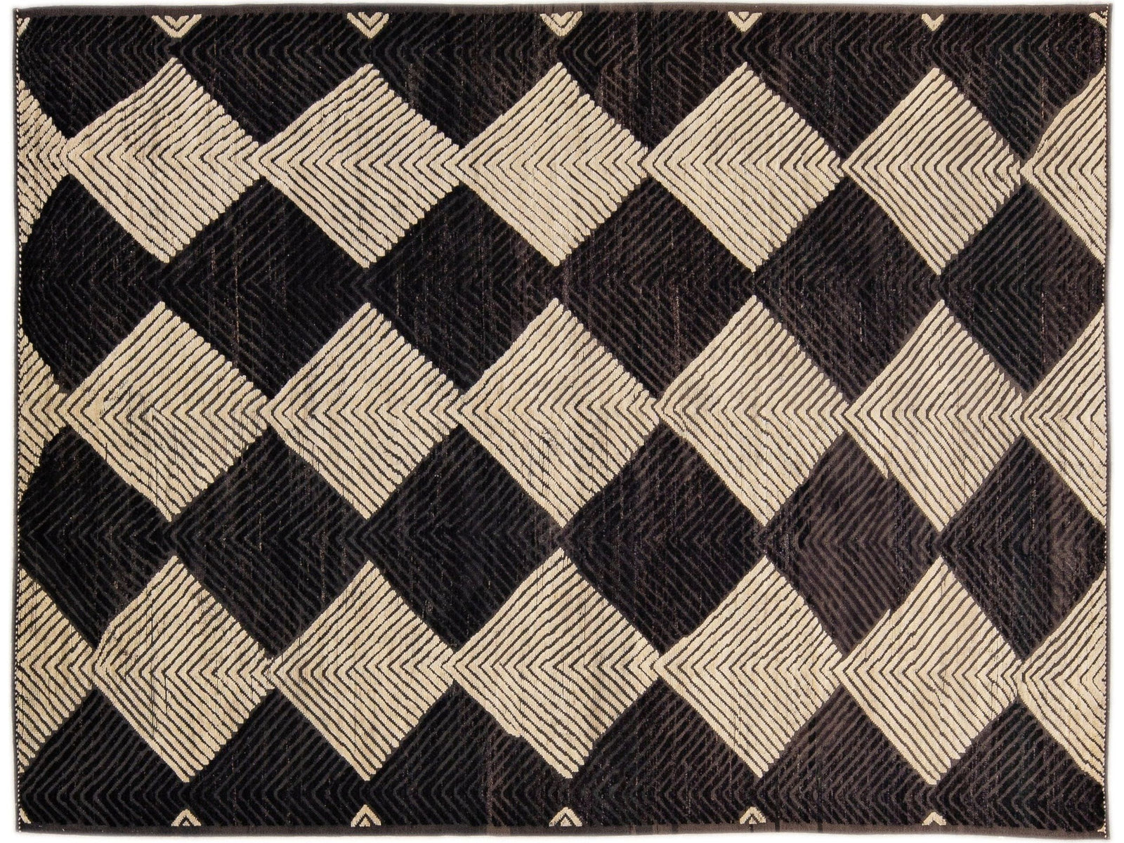 Modern Moroccan Boho Wool Rug 10 X 14