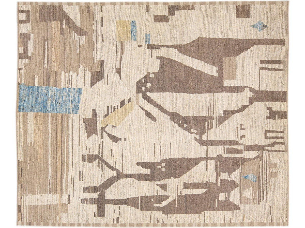Modern Moroccan Wool Rug 14 X 17