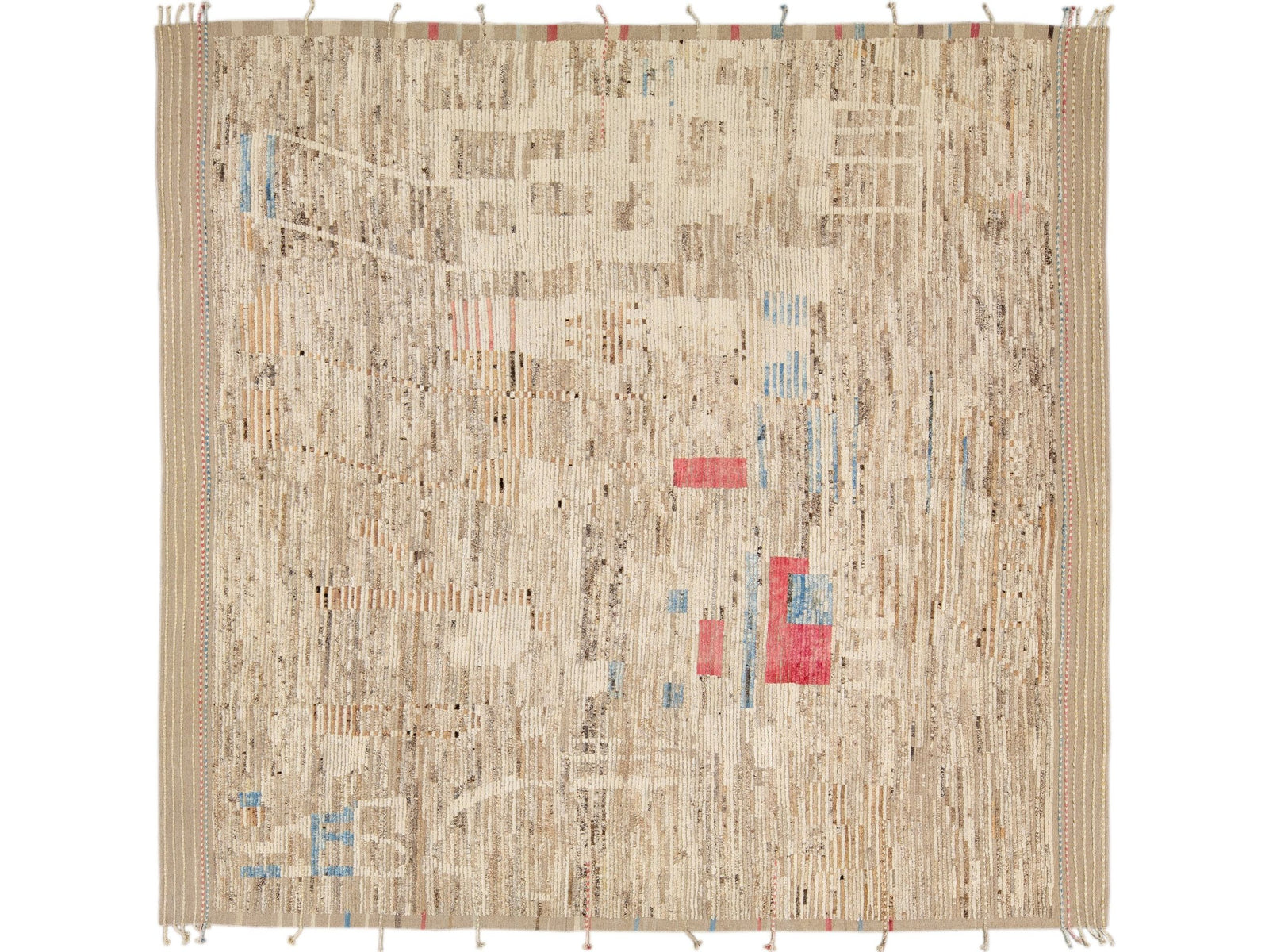 Modern Moroccan Boho Wool Rug 14 X 14