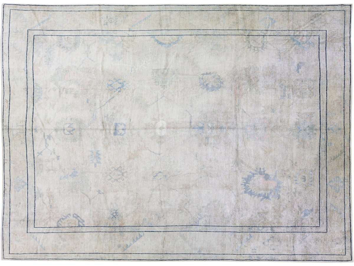 Modern Oushak Wool Rug 12 X 17