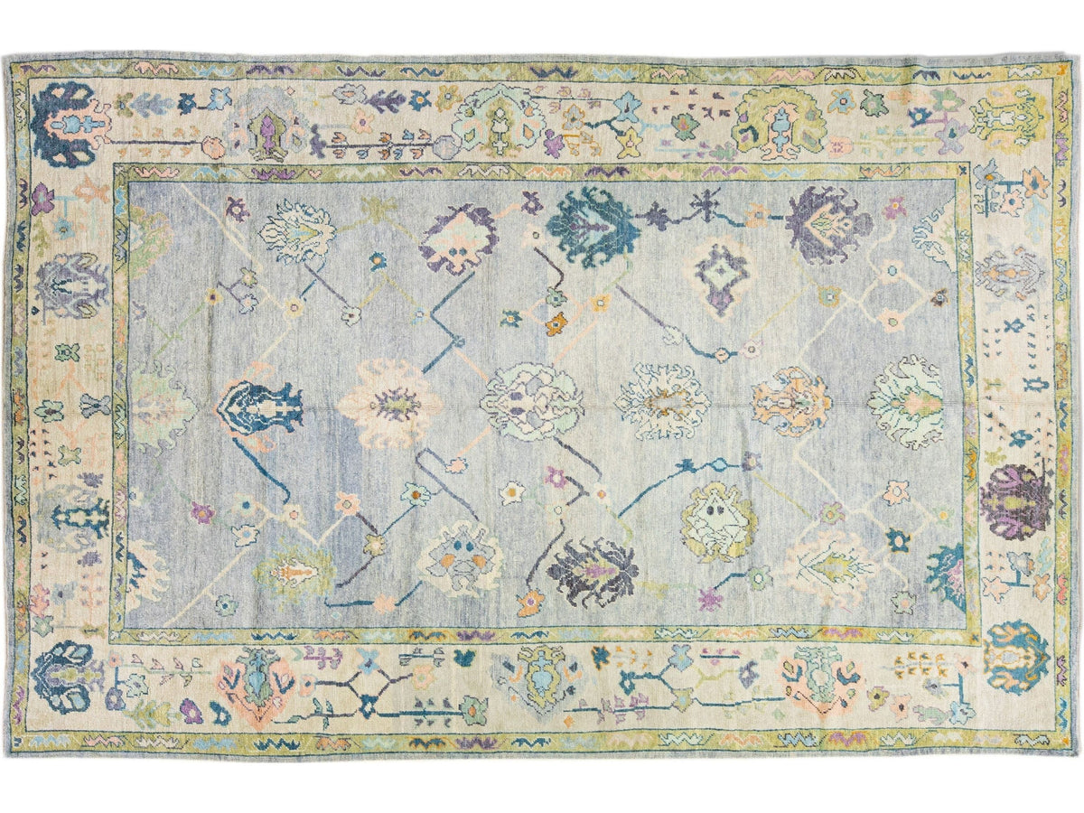 Modern Oushak Wool Rug 10 X 15