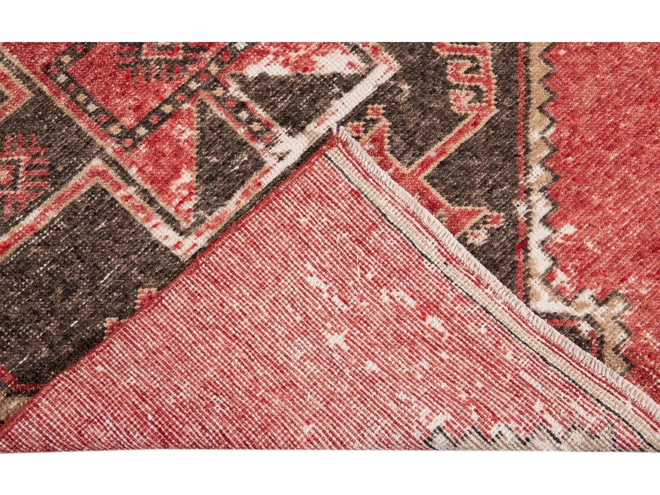 Vintage Turkish Geometric Wool Runner 3 X 11