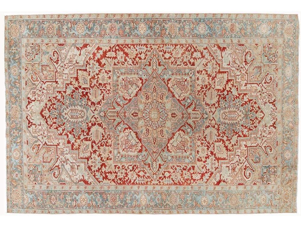 Vintage Persian Heriz Room Size Wool Rug 8 X 11