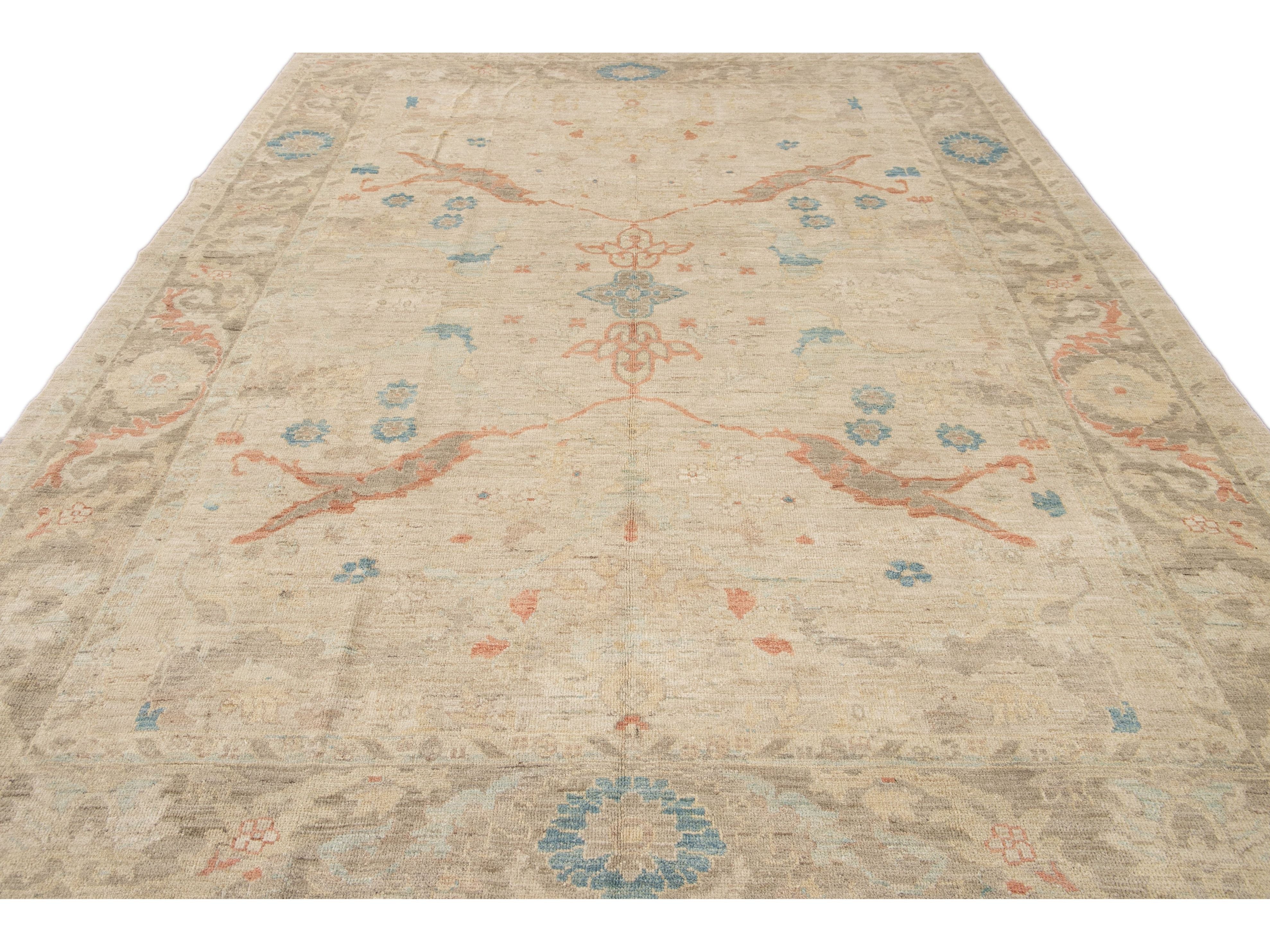 Modern Sultanabad Wool Rug 9 X 12
