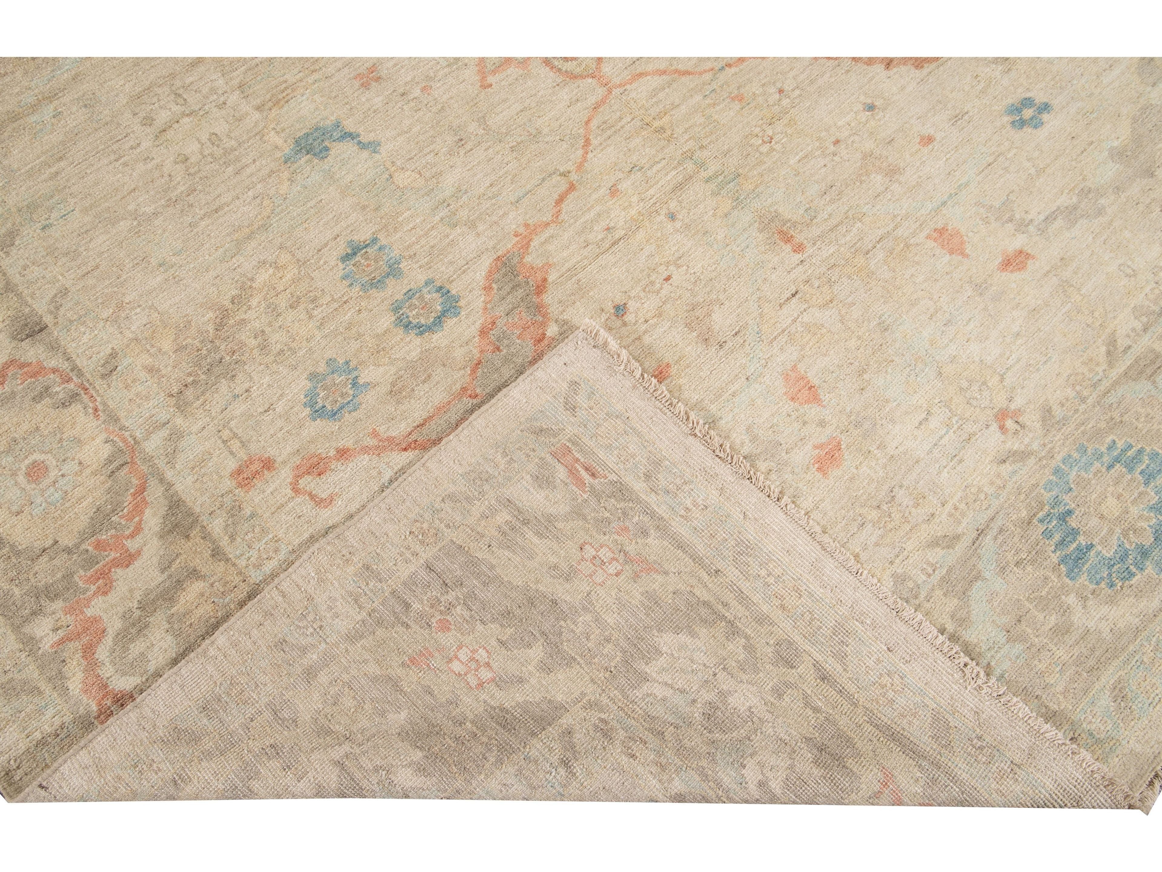 Modern Sultanabad Wool Rug 9 X 12