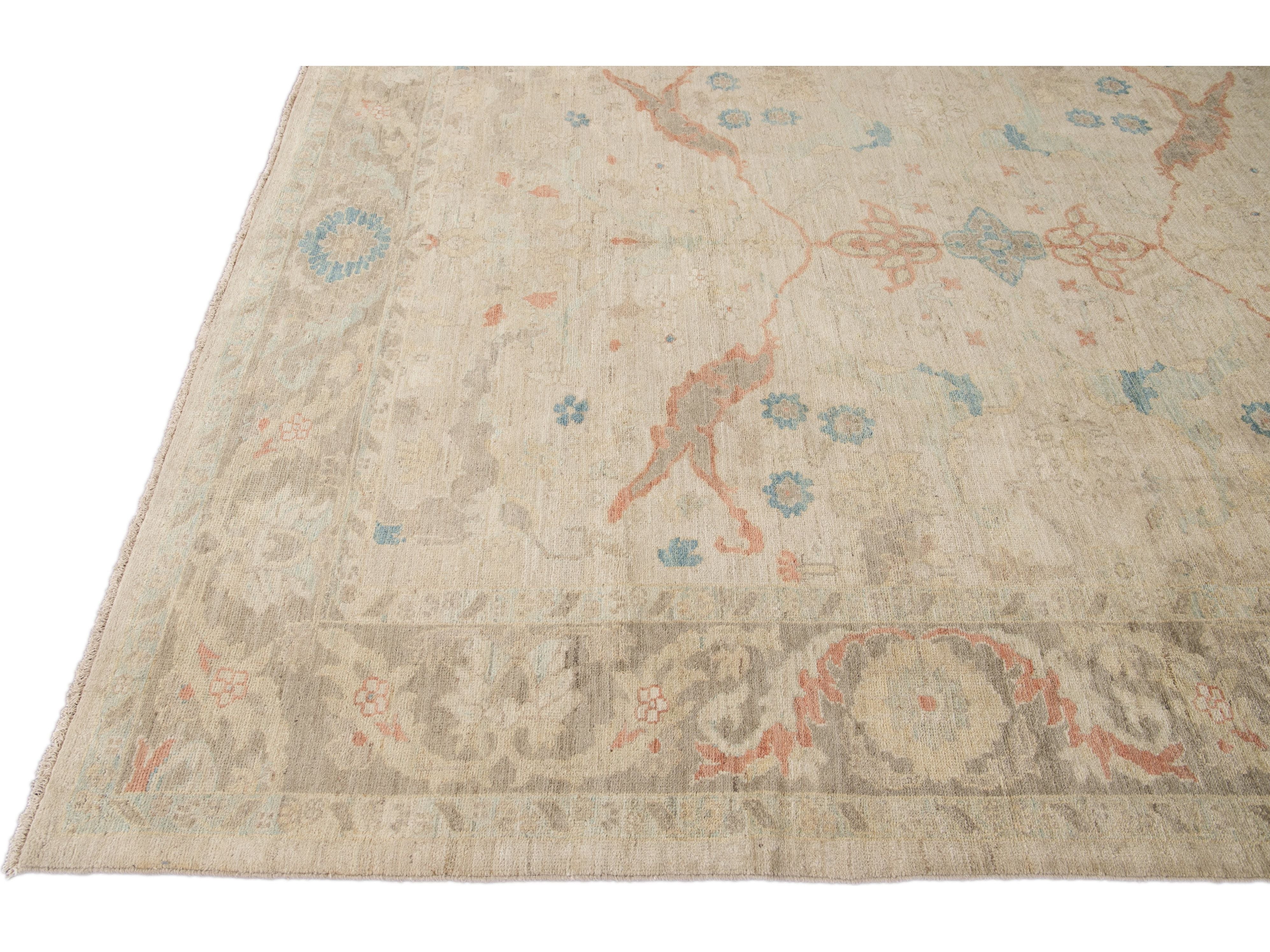 Modern Sultanabad Wool Rug 9 X 12
