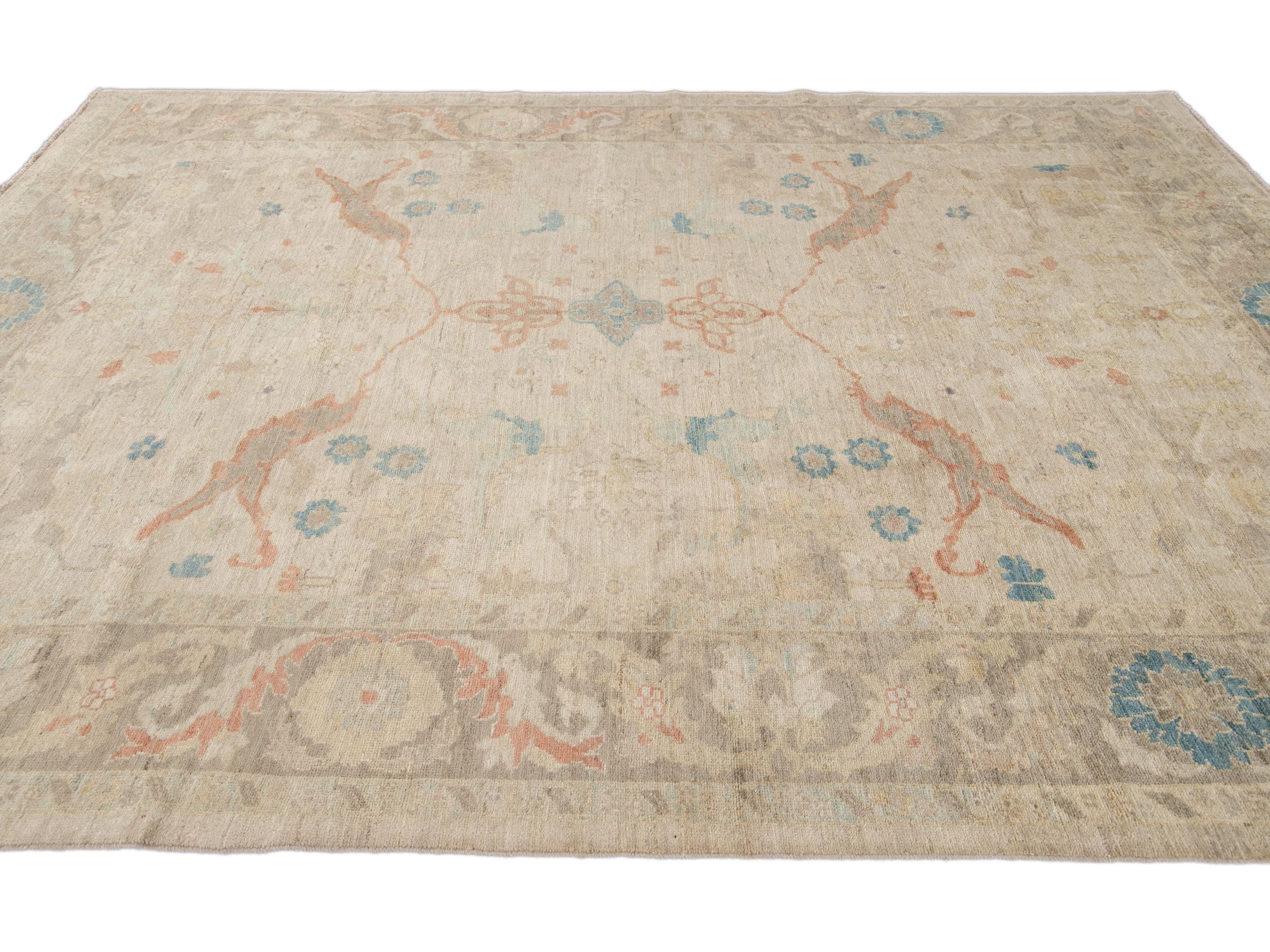 Modern Sultanabad Wool Rug 9 X 12