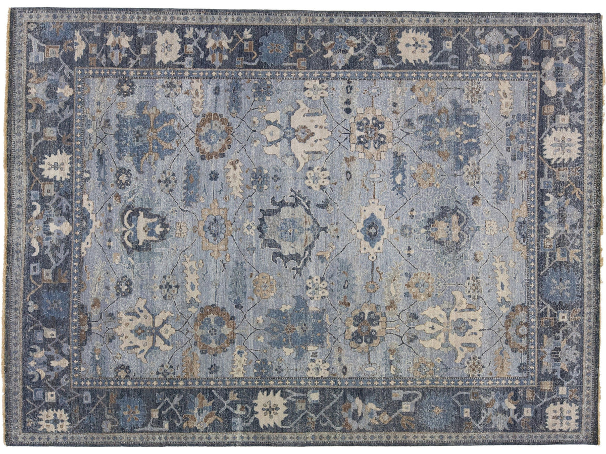Modern Indian Artisan Wool Rug 9 X 12