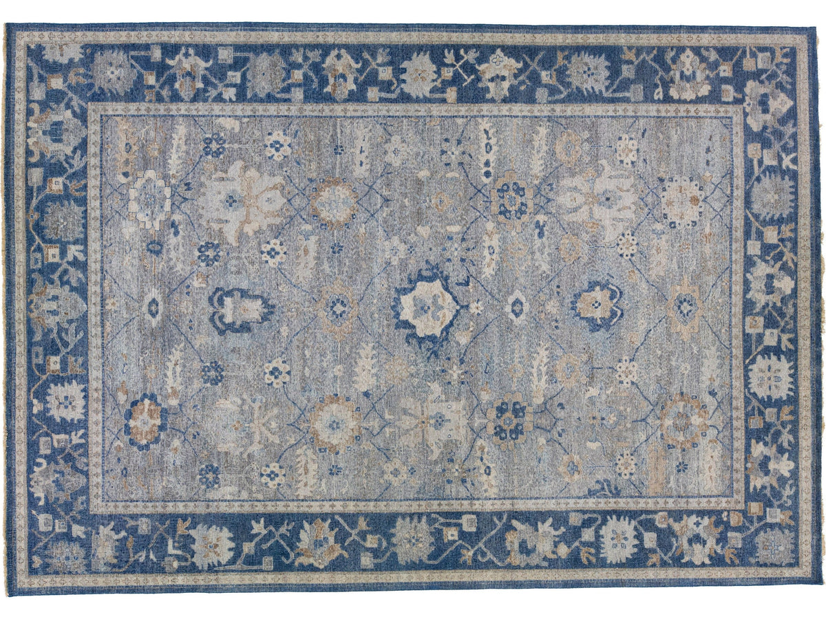 Modern Indian Wool Rug 10 X 14