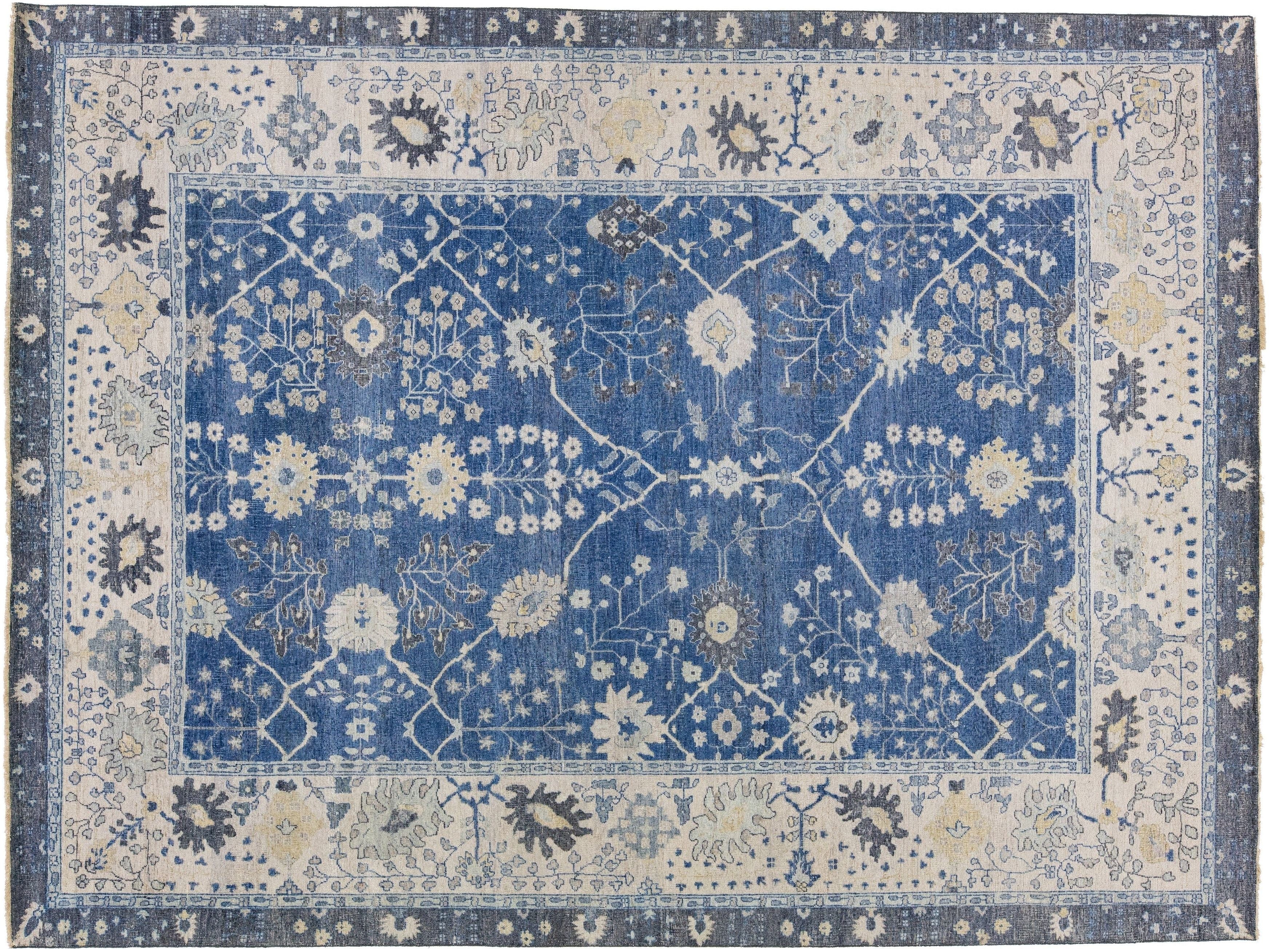 Apadana's Artisan Collection Handmade Blue Wool Rug