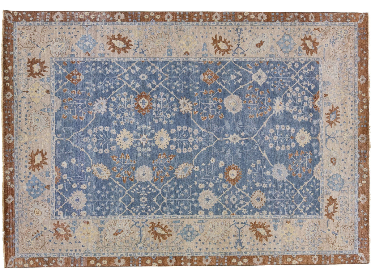 Modern Indian Artisan Wool Rug 10 X 14
