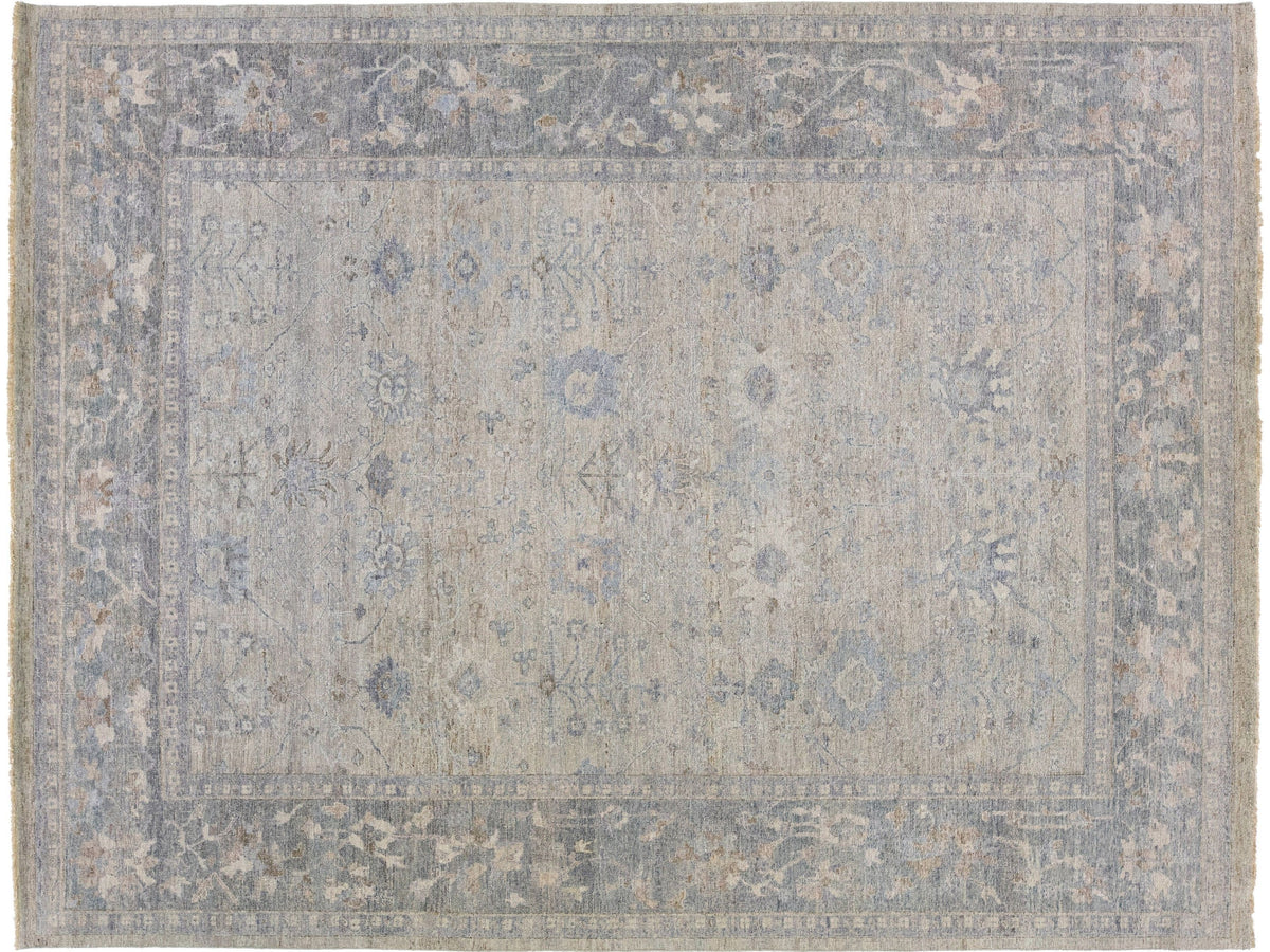 Modern Indian Artisan Wool Rug 9 X 12