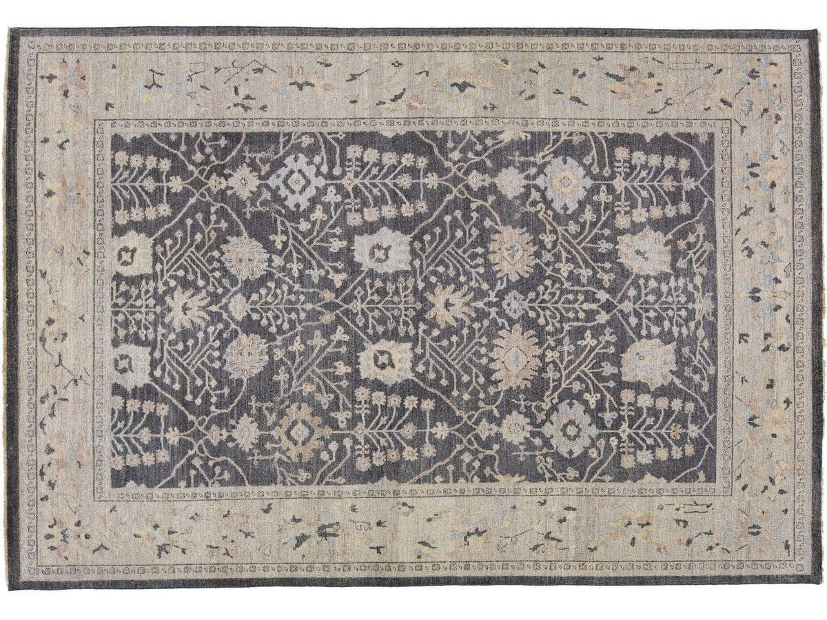 Modern Indian Wool Rug 9 X 12