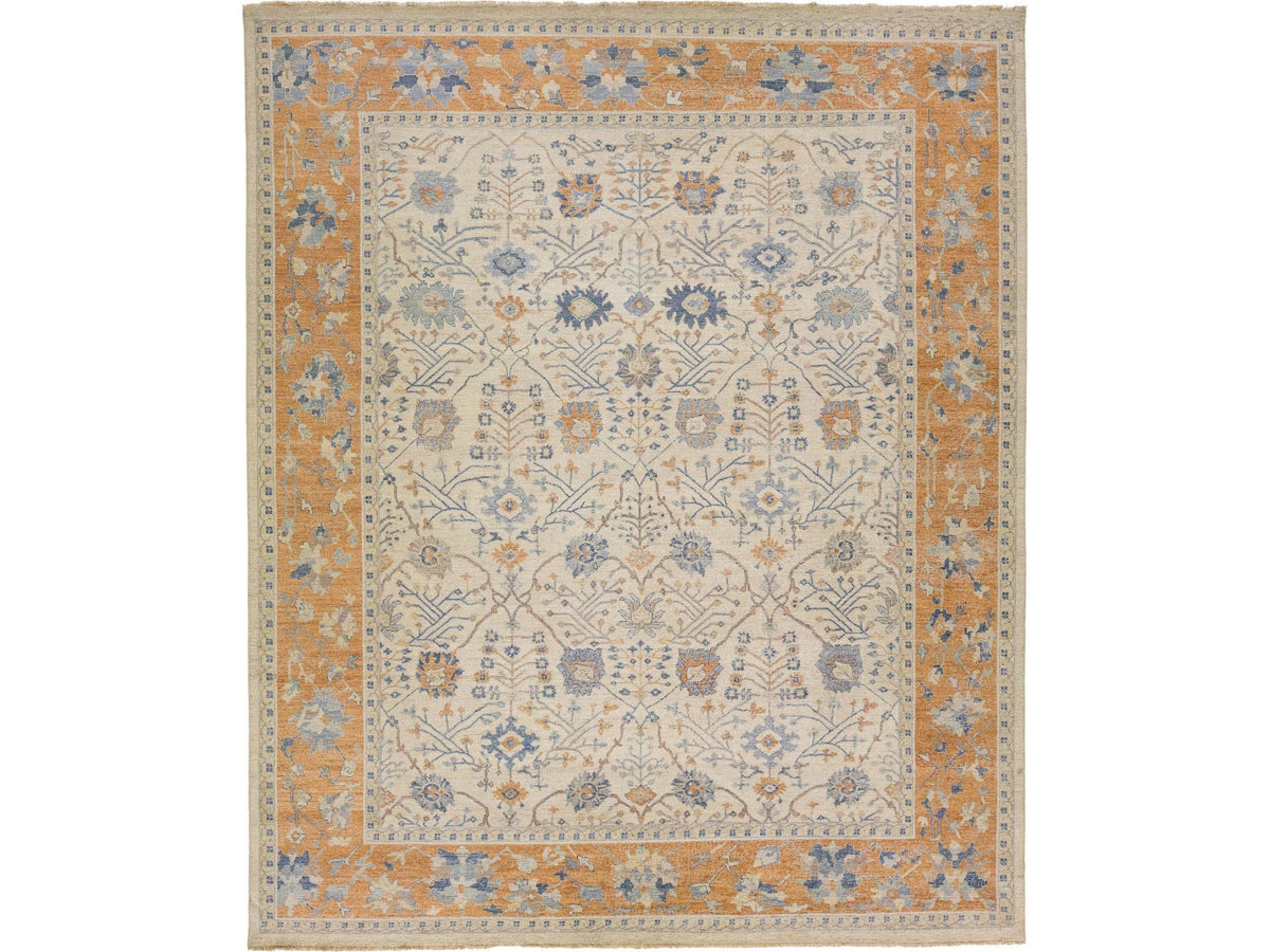 Modern Indian Artisan Wool Rug 12 X 15