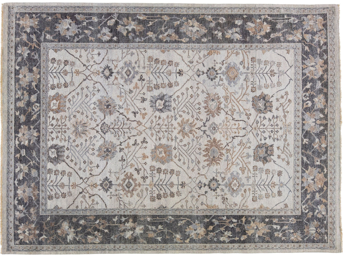 Modern Indian Artisan Wool Rug 9 X 12