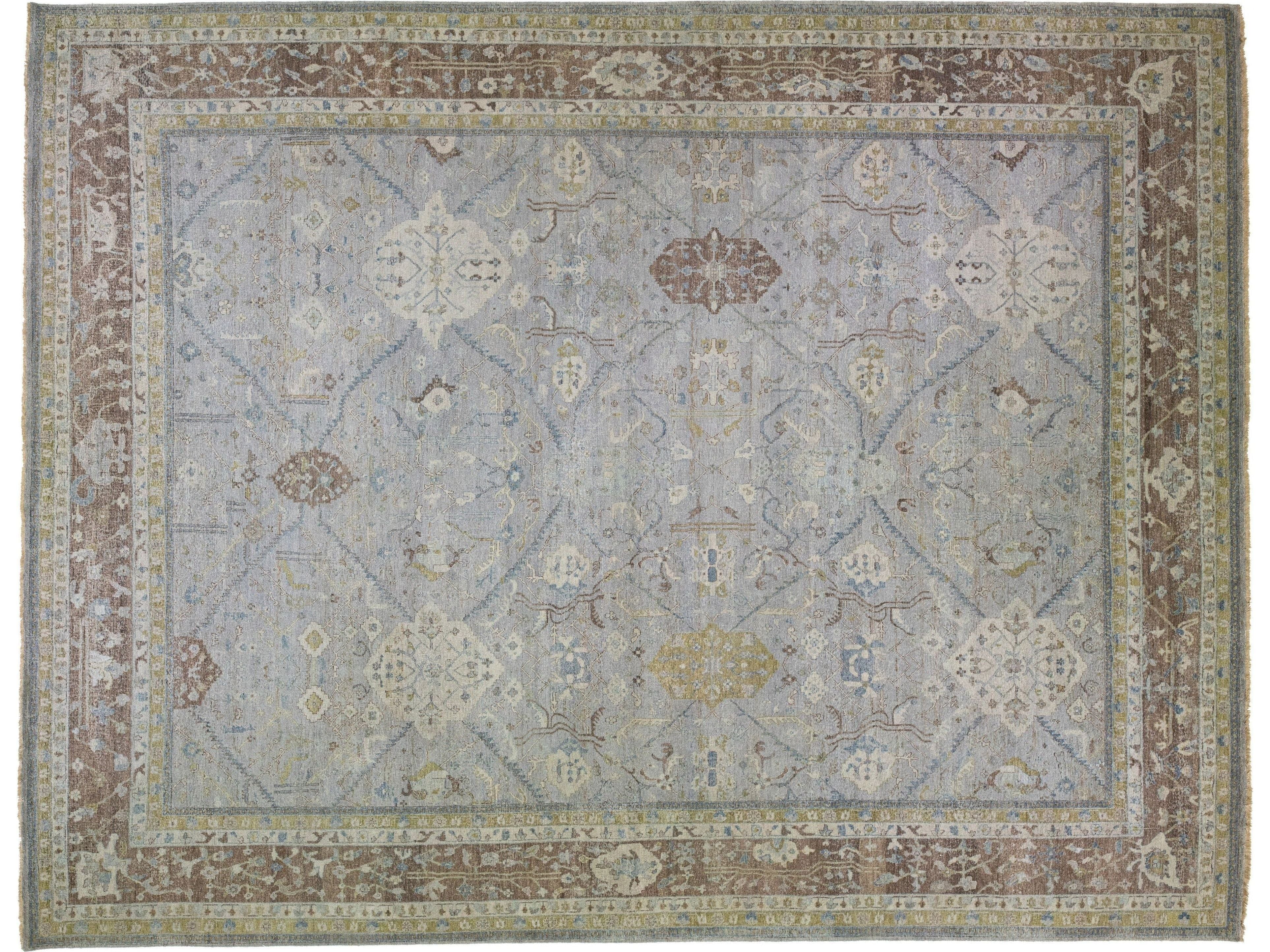 Apadana's Persian Malayer Style Handmade Gray Oversize Wool Rug
