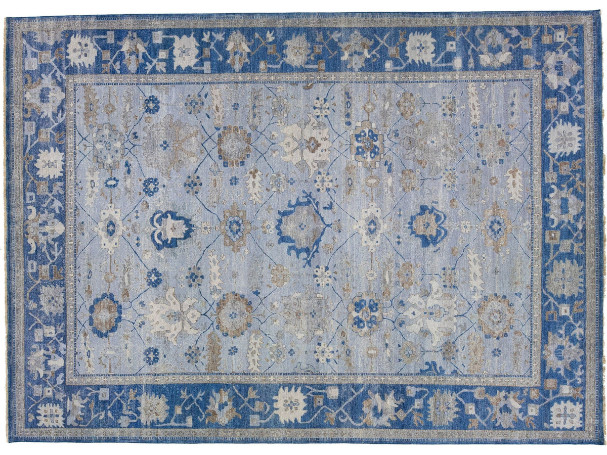Modern Indian Artisan Wool Rug 10 X 14