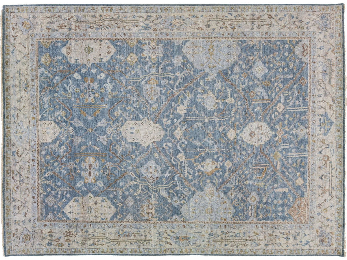 Modern Indian Artisan Wool Rug 9 X 12