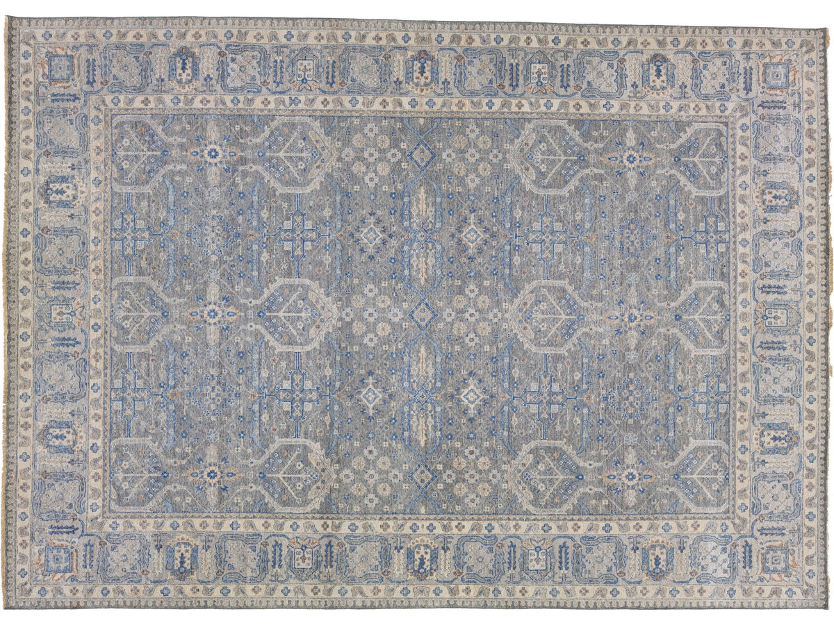 Modern Indian Artisan Wool Rug 10 X 14