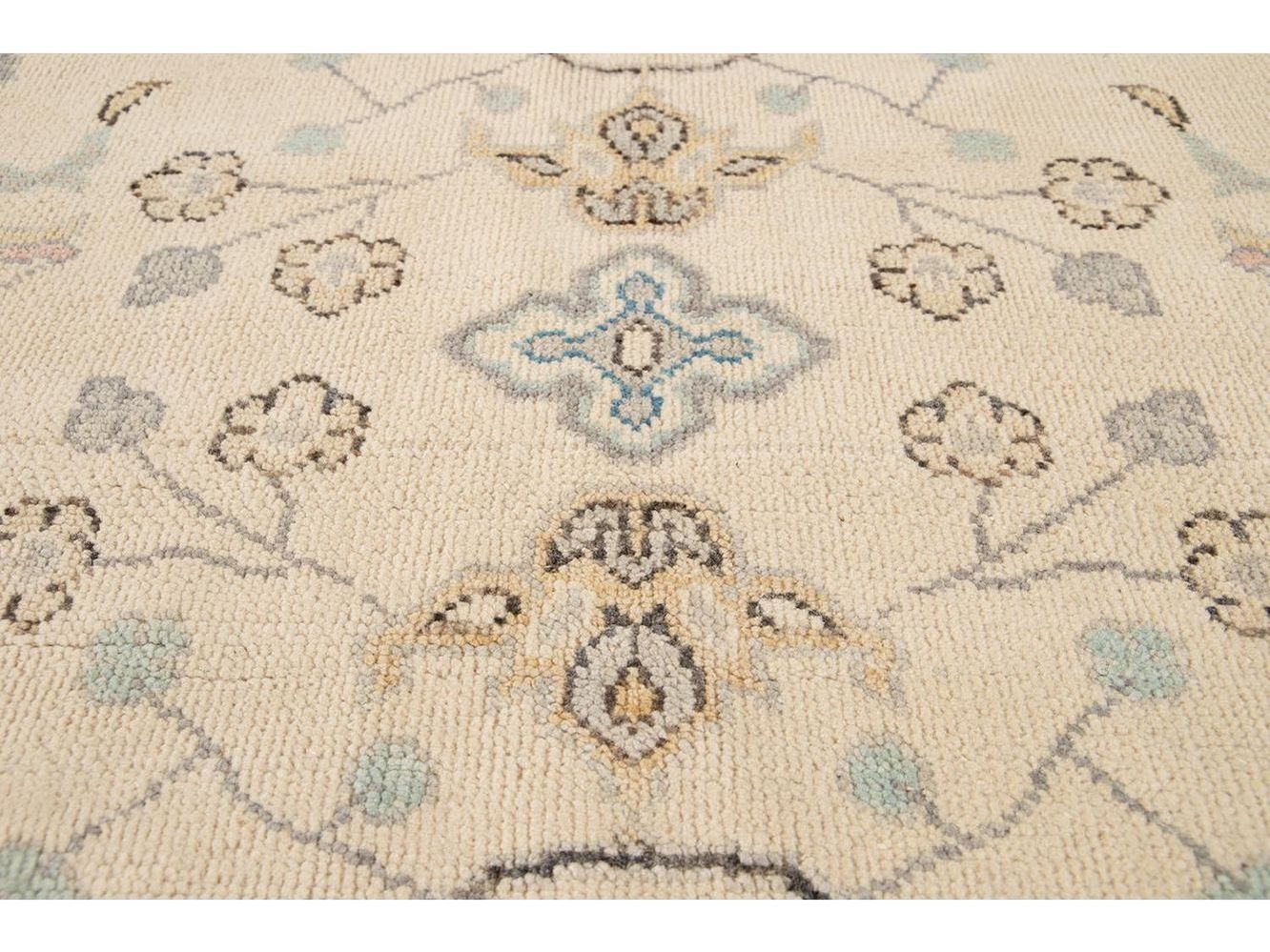 Modern Oushak Square Wool Rug 8 X 8