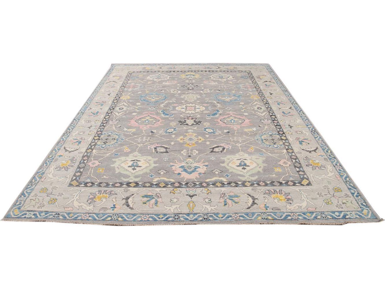 Modern Oushak Wool Rug 9 X 12