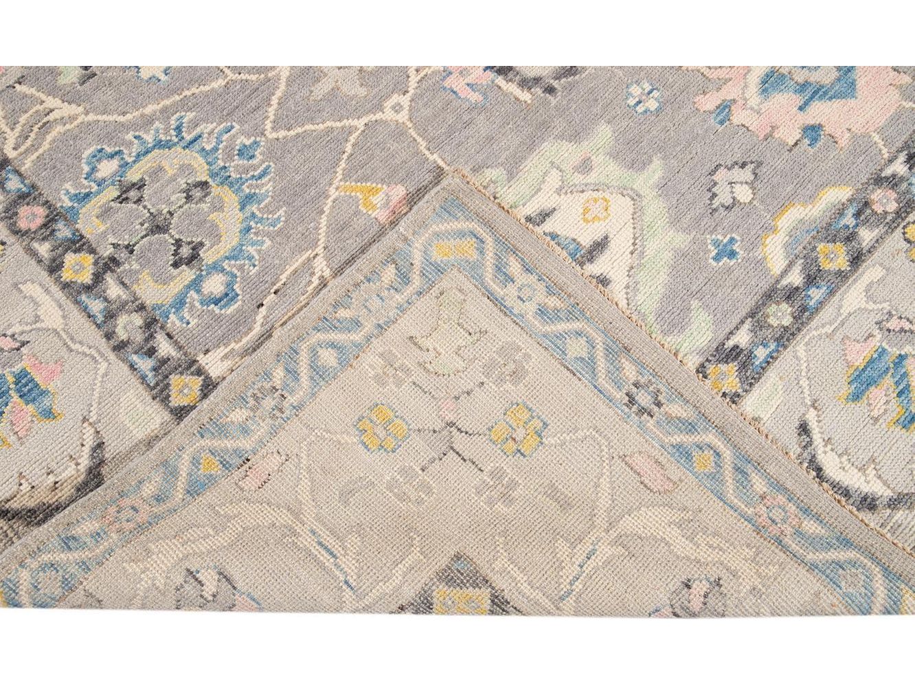 Modern Oushak Wool Rug 9 X 12