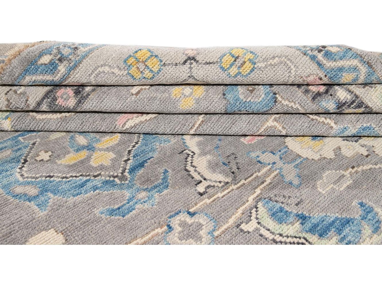 Modern Oushak Wool Rug 9 X 12