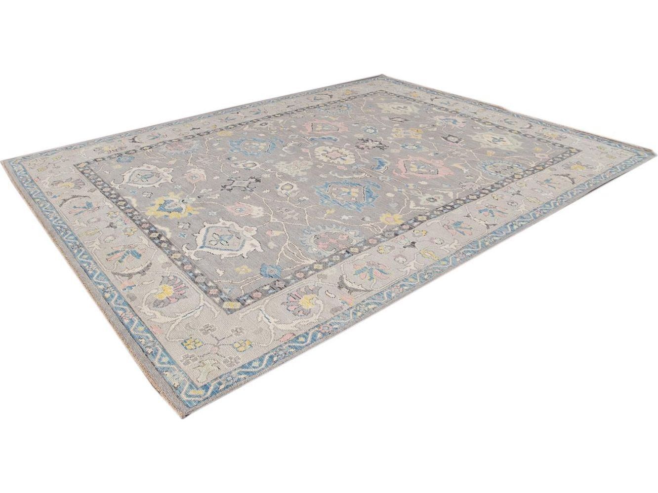 Modern Oushak Wool Rug 9 X 12
