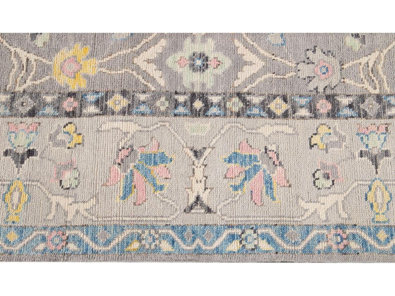 Modern Oushak Wool Rug 9 X 12