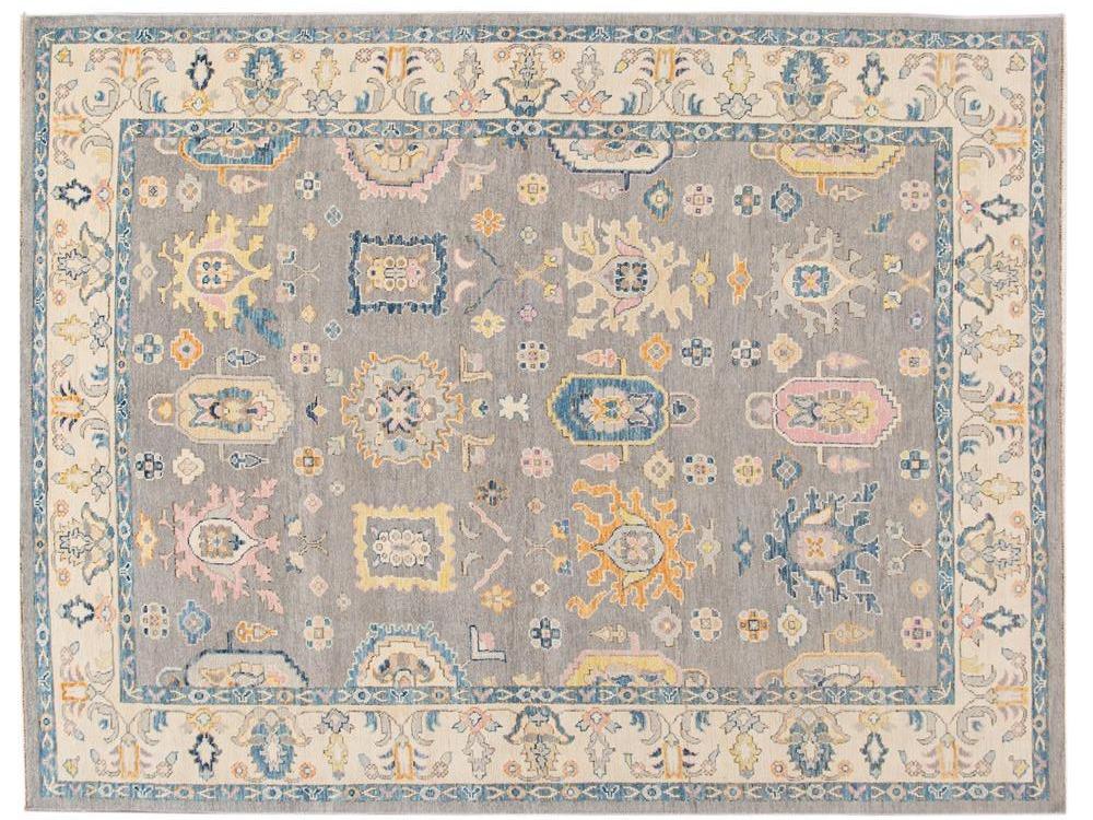 Modern Oushak Wool Rug 9 X 12