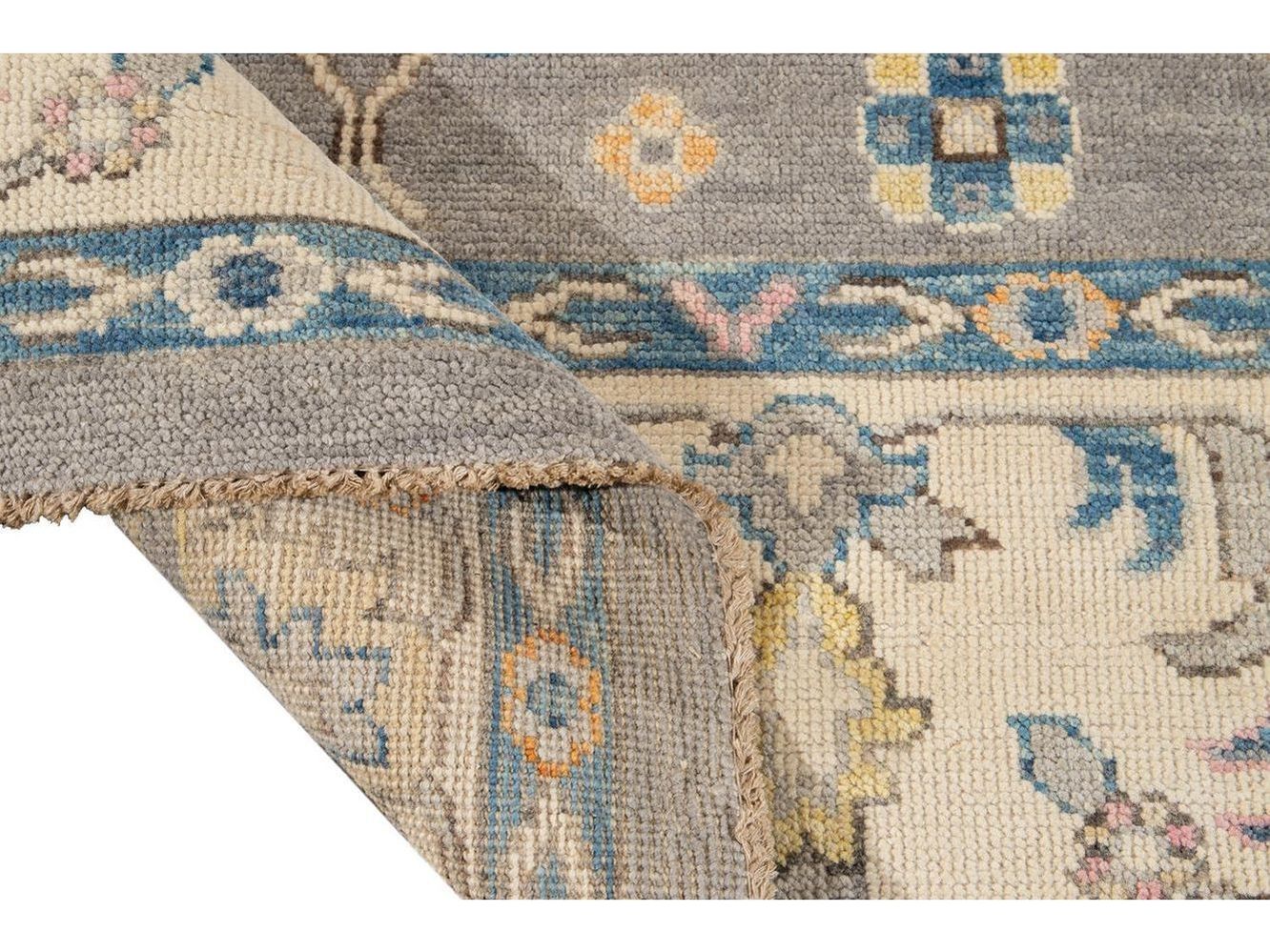 Modern Oushak Wool Rug 9 X 12