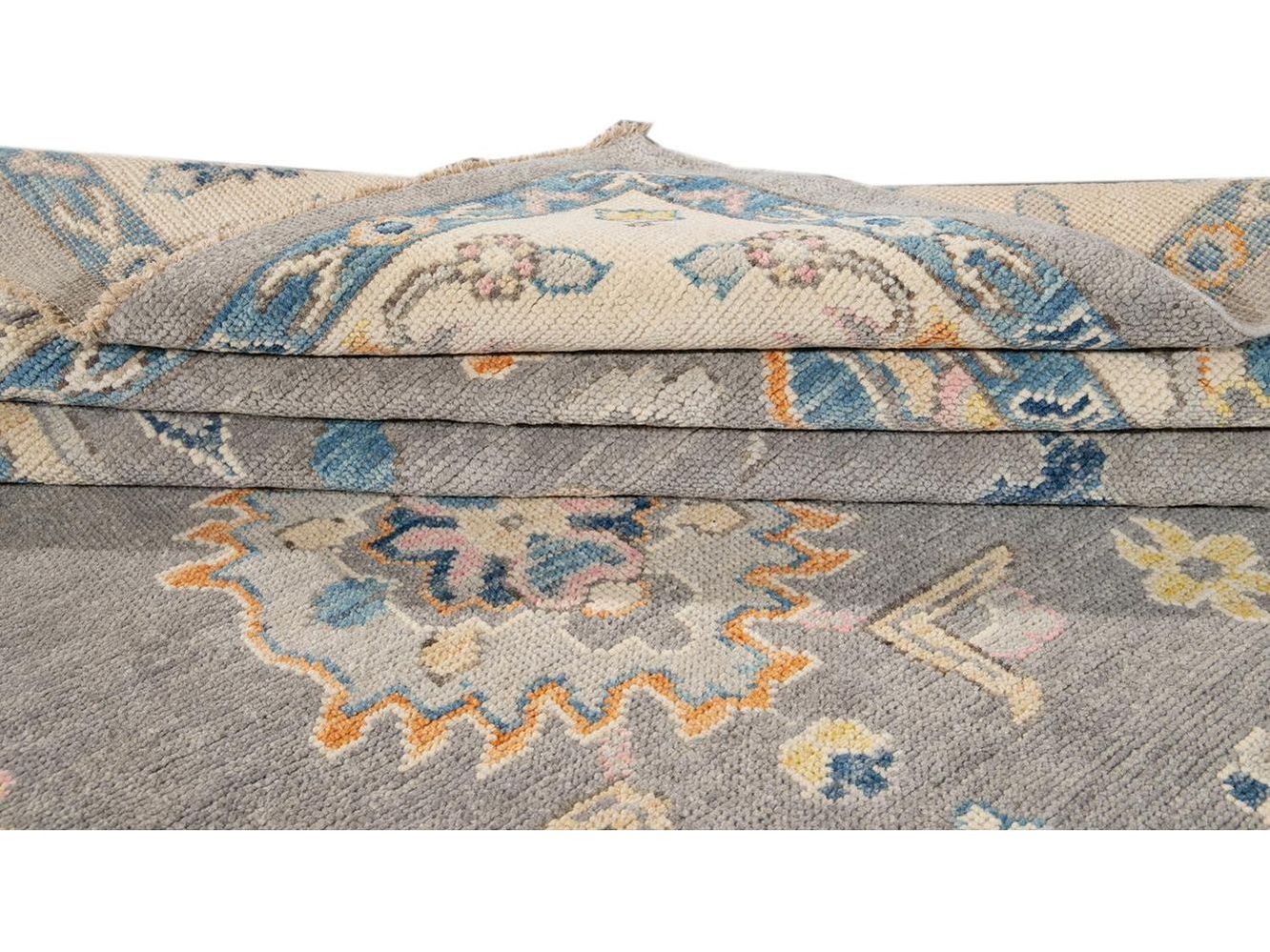 Modern Oushak Wool Rug 9 X 12