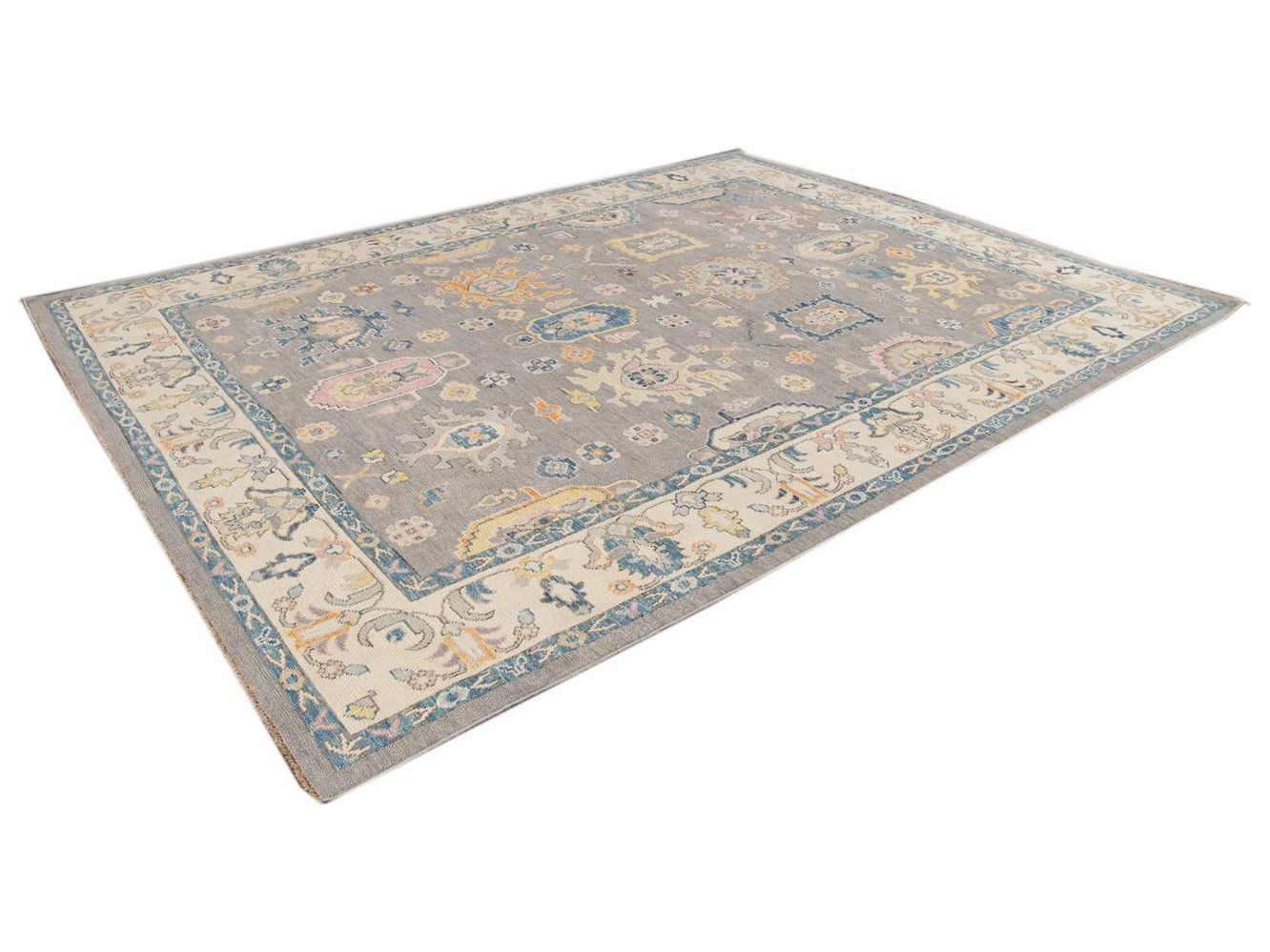 Modern Oushak Wool Rug 9 X 12