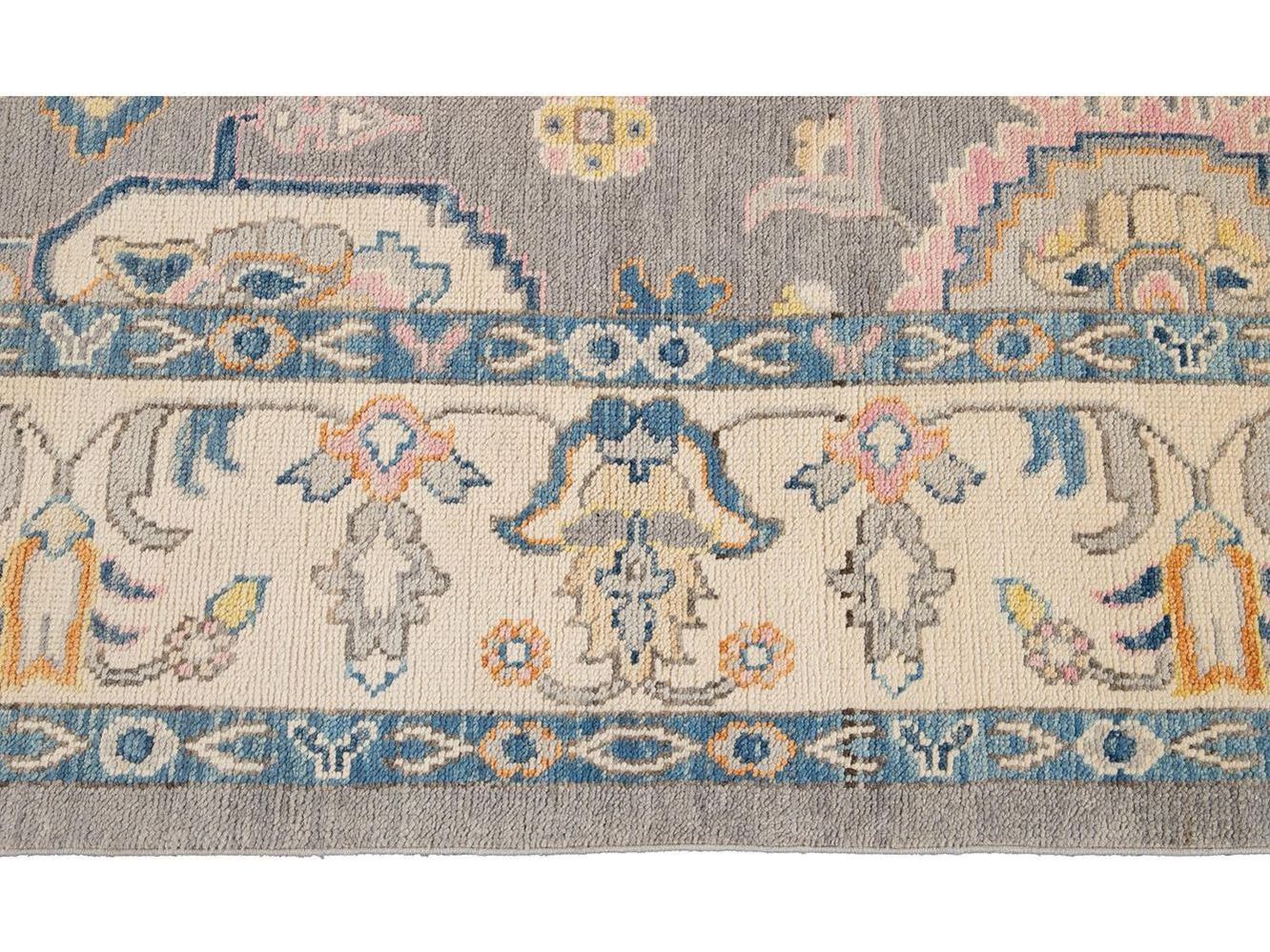 Modern Oushak Wool Rug 9 X 12