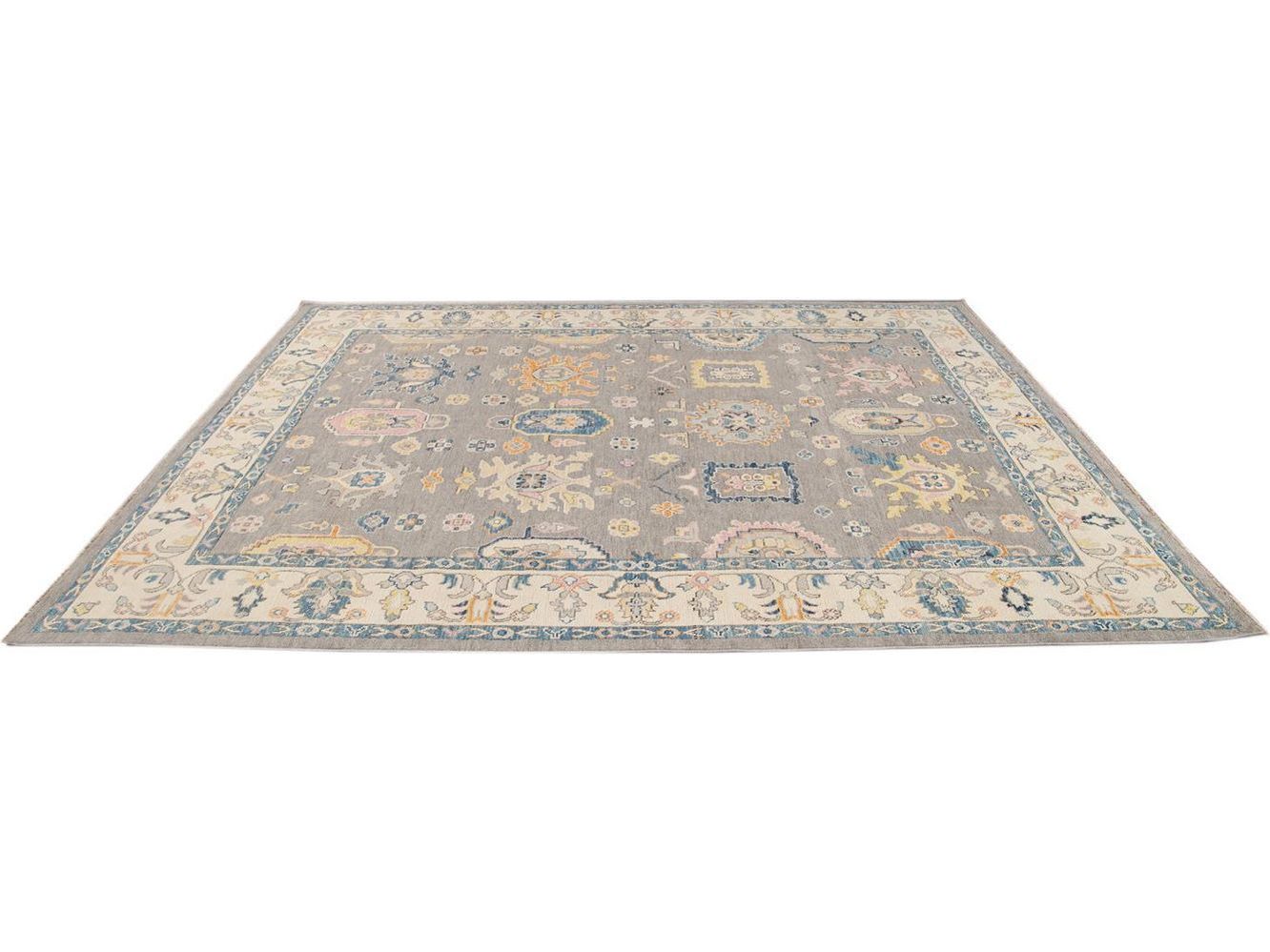 Modern Oushak Wool Rug 9 X 12