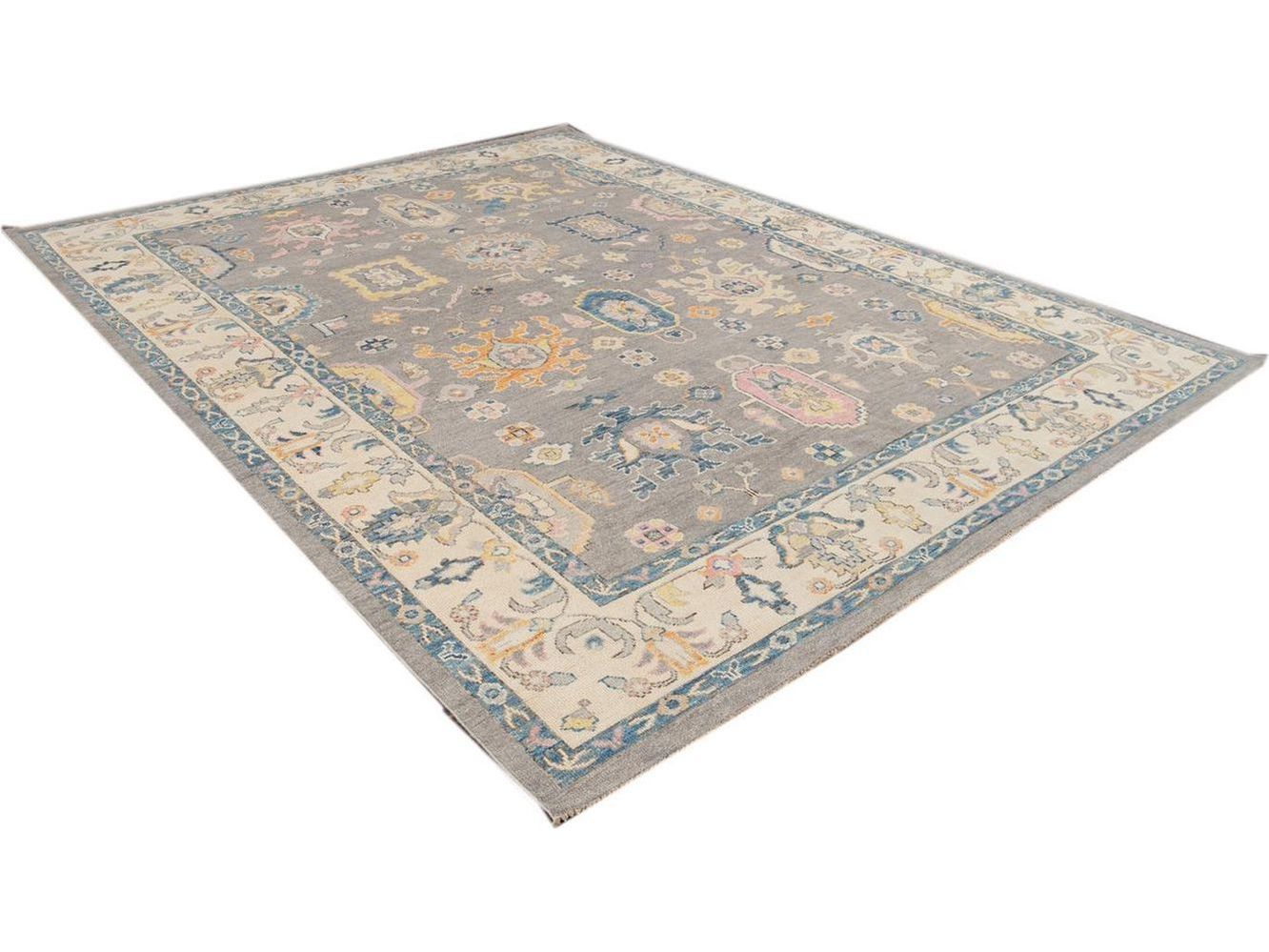 Modern Oushak Wool Rug 9 X 12