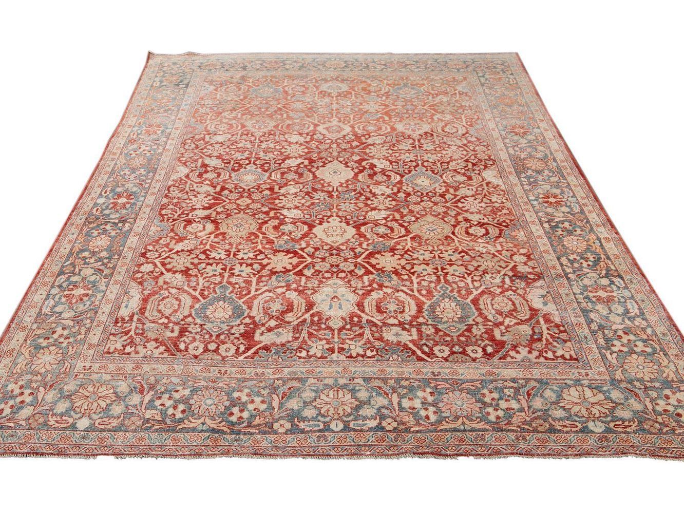 Vintage Mahal Wool Rug 9 x 12