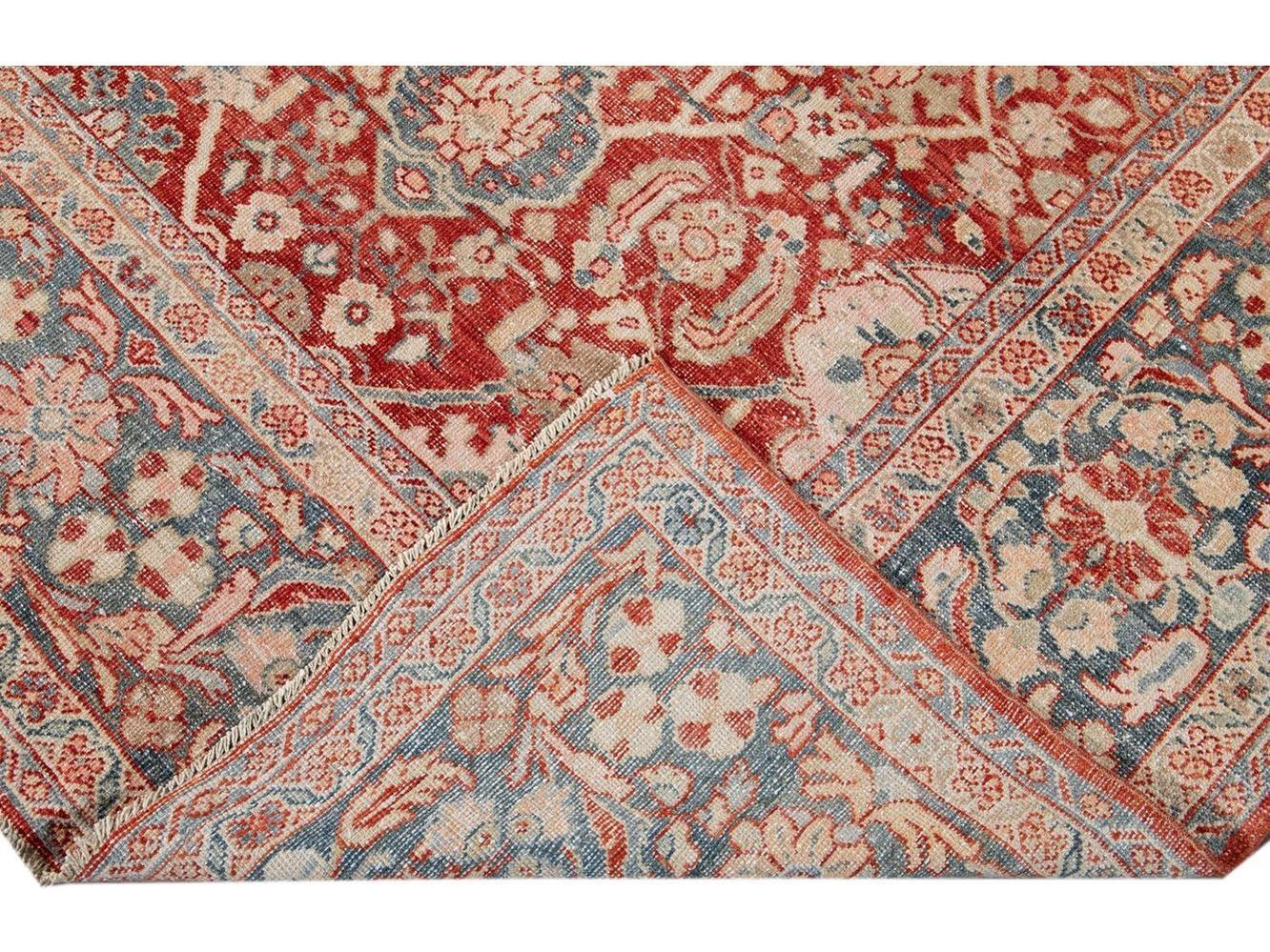 Vintage Mahal Wool Rug 9 x 12