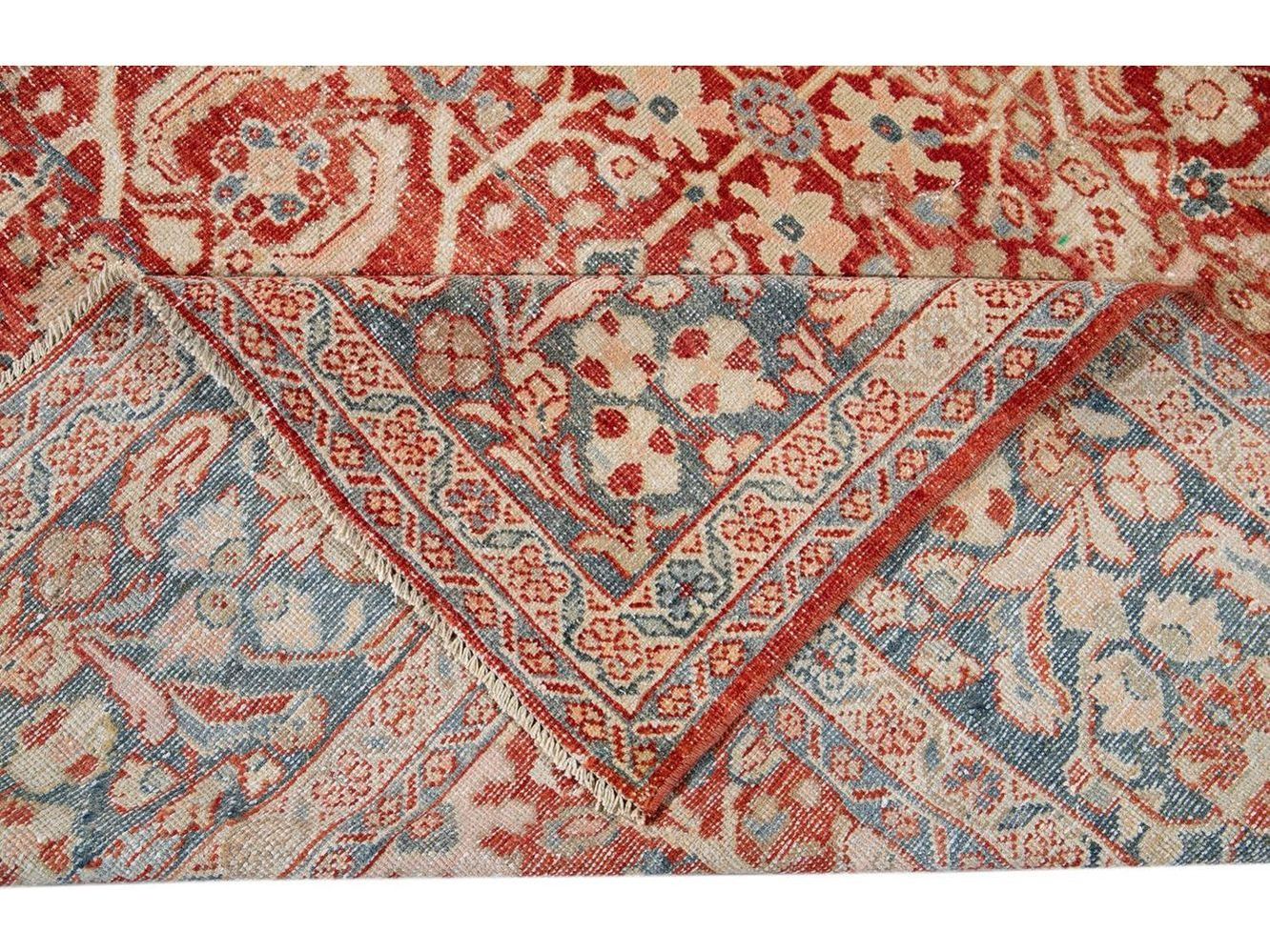 Vintage Mahal Wool Rug 9 x 12