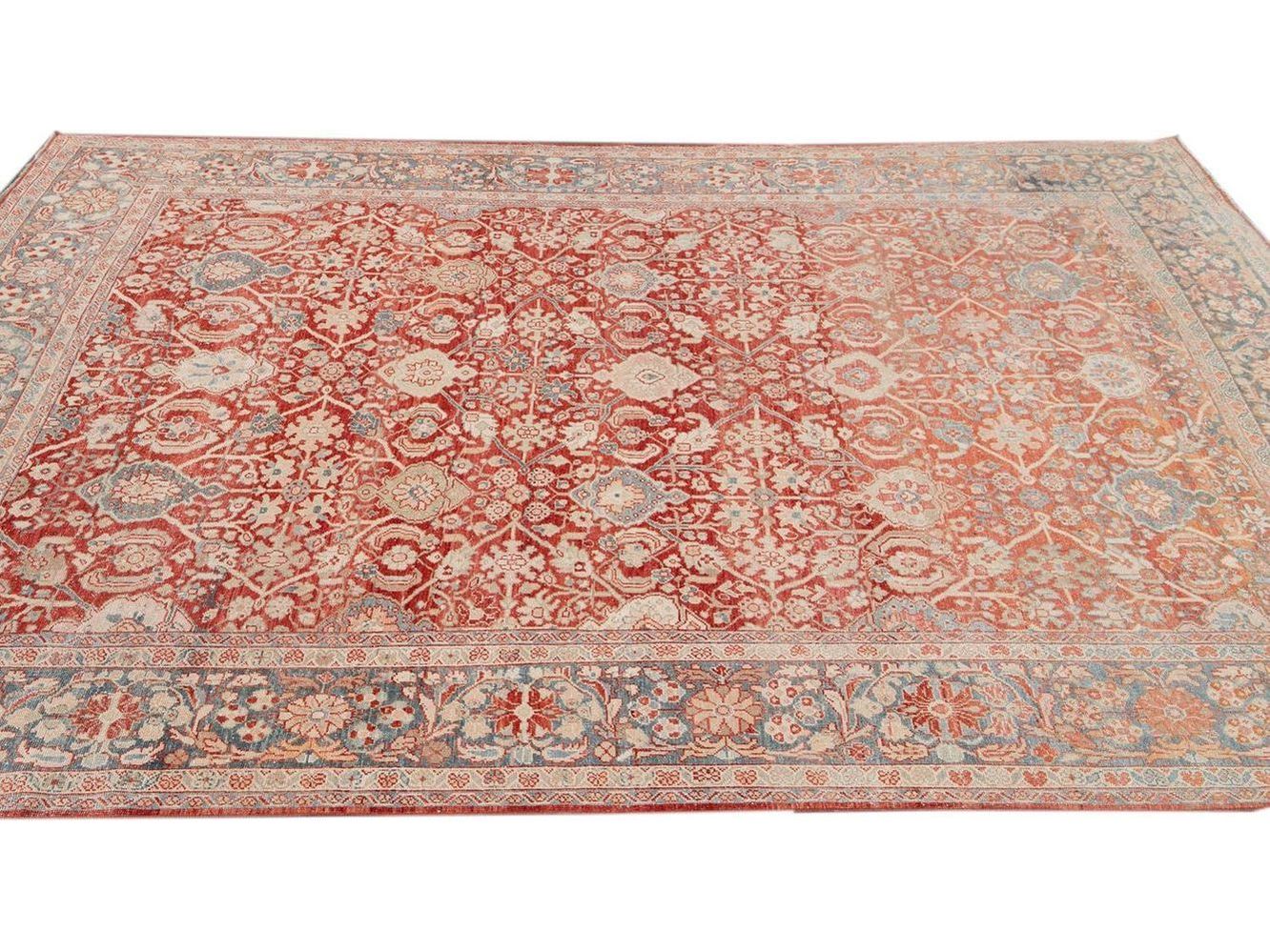 Vintage Mahal Wool Rug 9 x 12