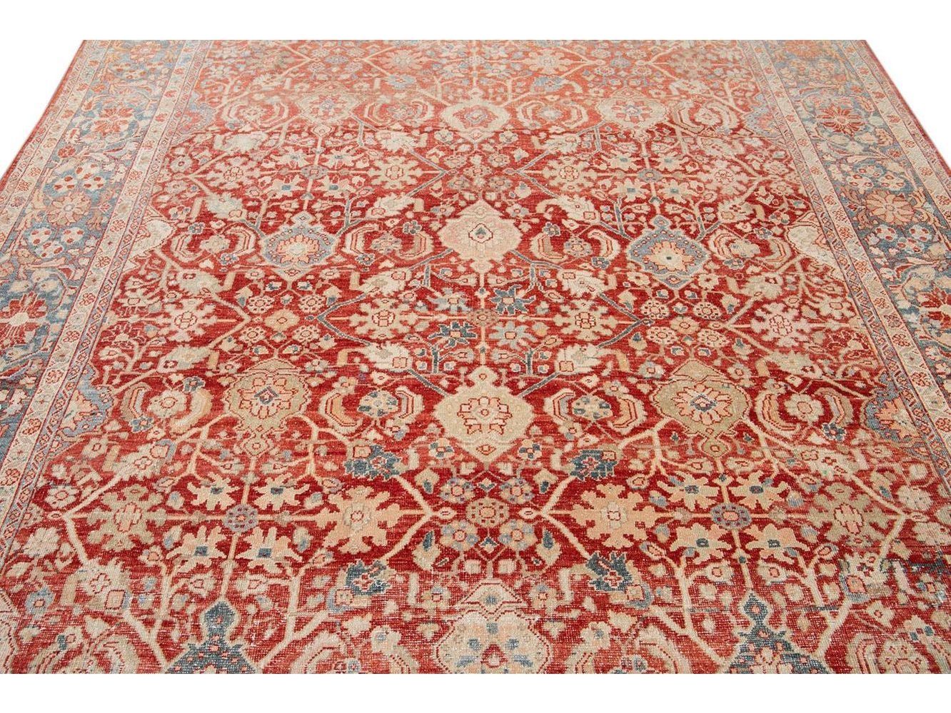 Vintage Mahal Wool Rug 9 x 12