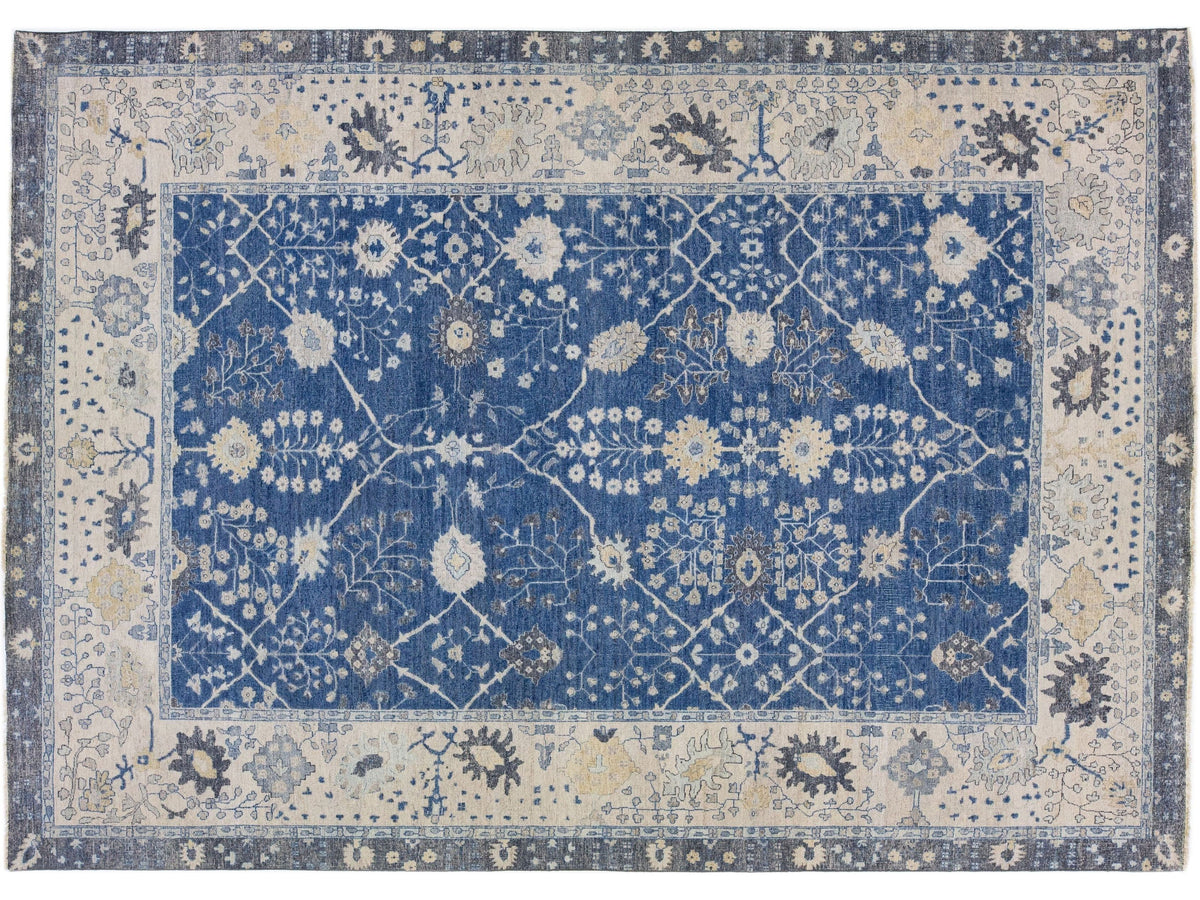 Modern Indian Wool Rug 10 X 14
