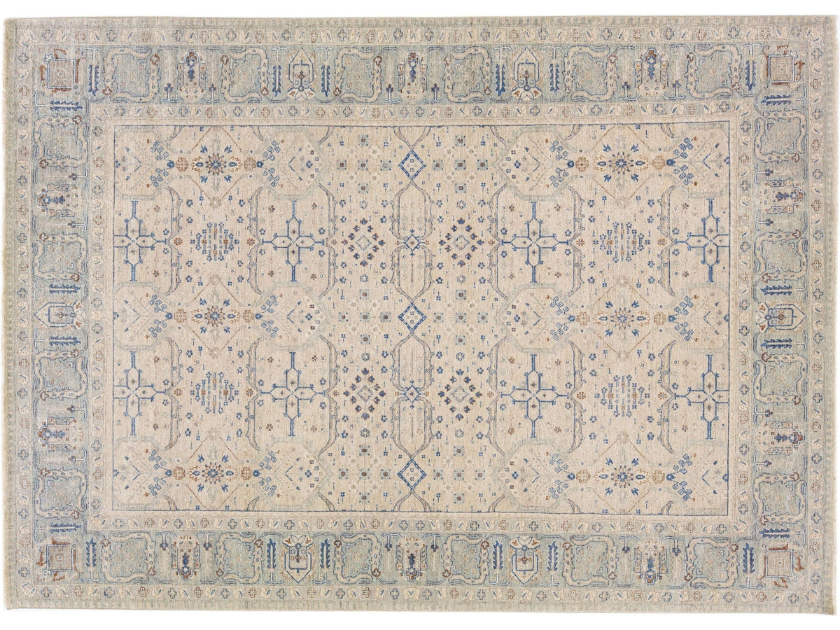 Modern Indian Wool Rug 10 X 14