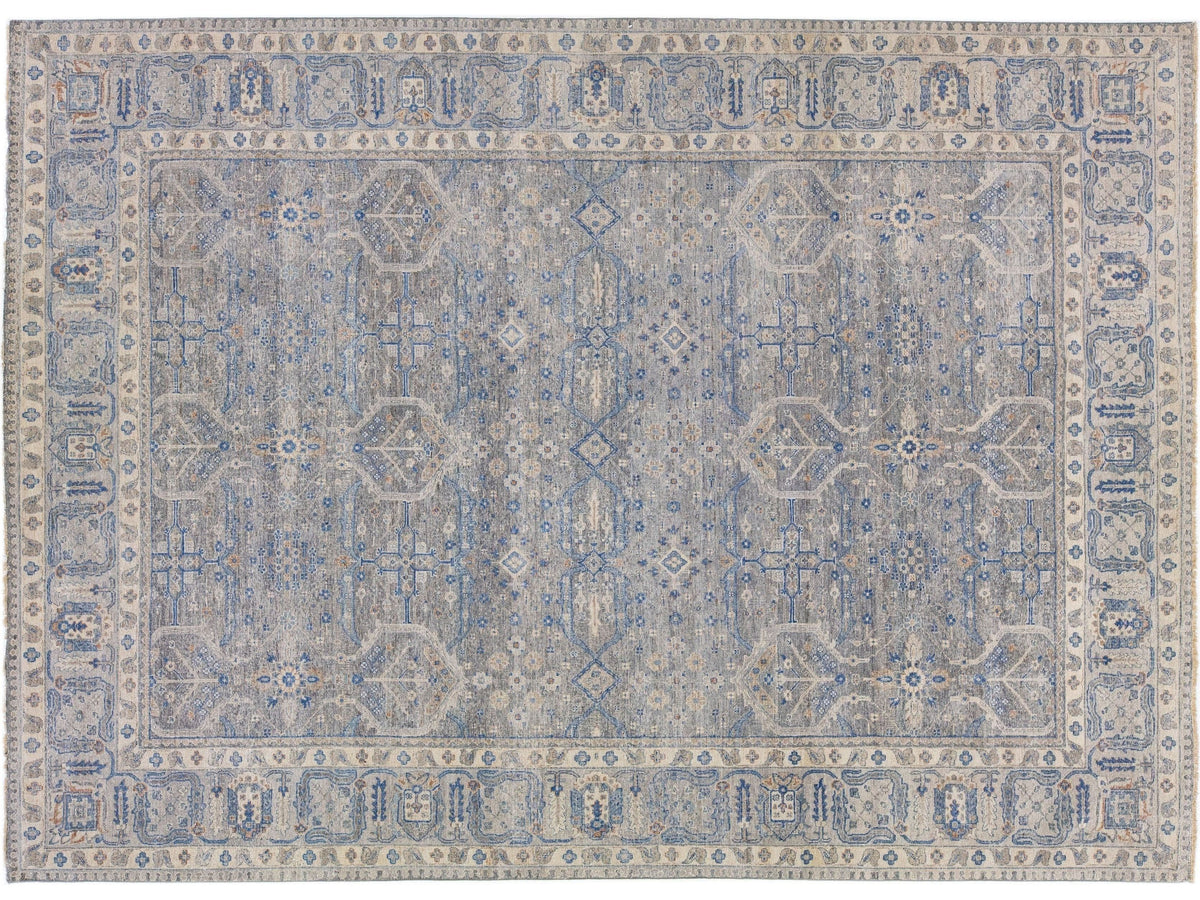 Modern Indian Artisan Wool Rug 10 X 14