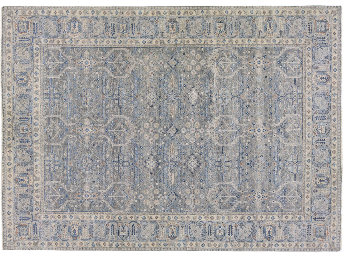 Modern Indian Artisan Wool Rug 10 X 14