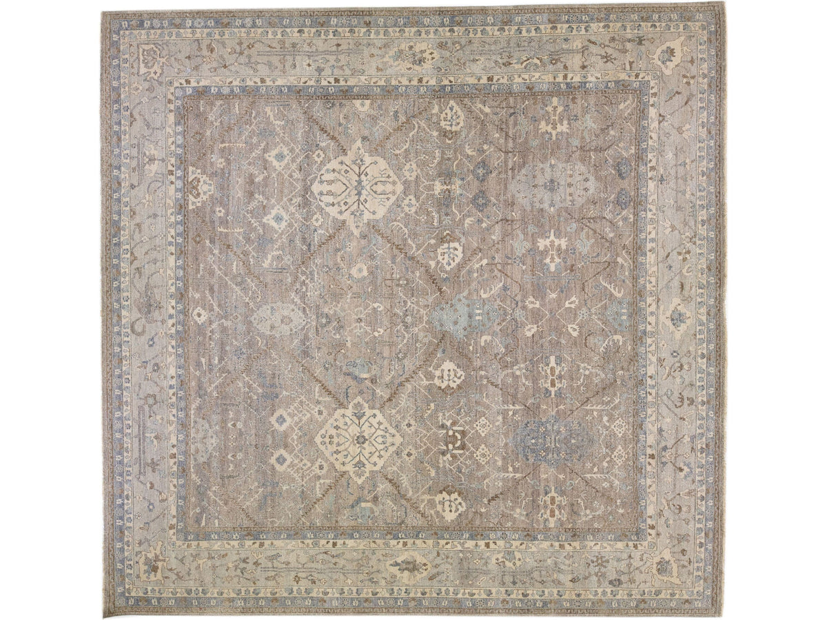 Modern Indian Artisan Wool Rug 15 X 15