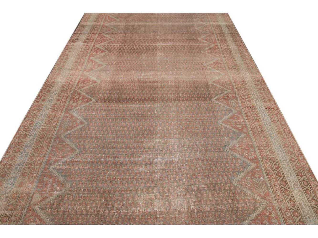 Antique Malayer Wool Runner 7 X 17