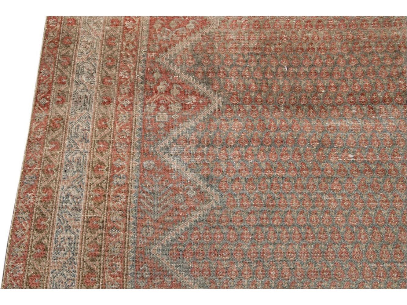 Antique Malayer Wool Runner 7 X 17